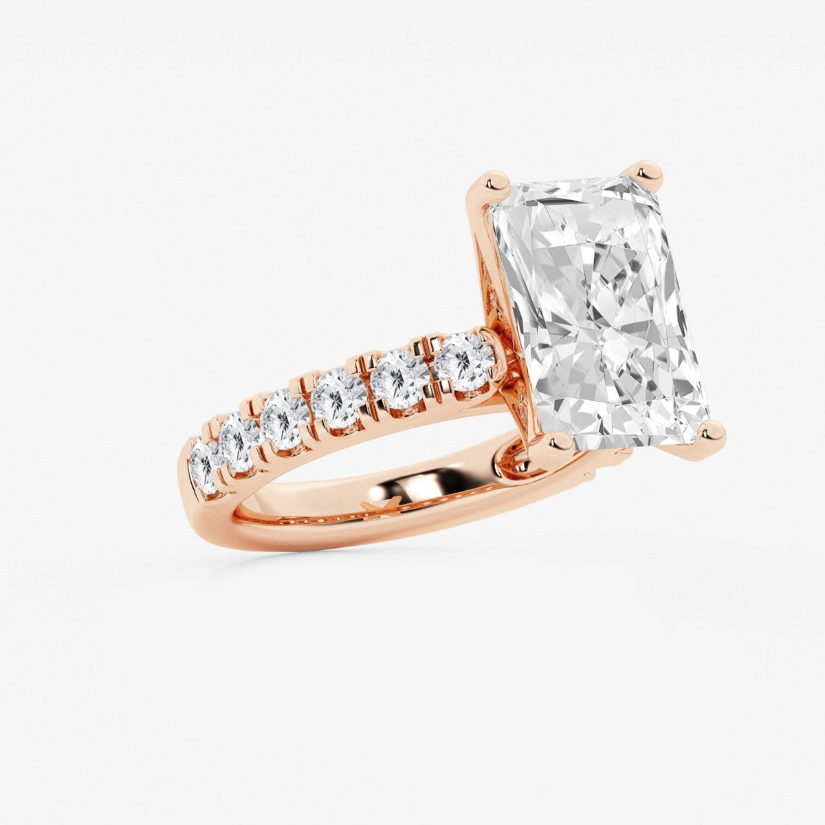 Aurora - Split Prong Side Stones Engagement Ring