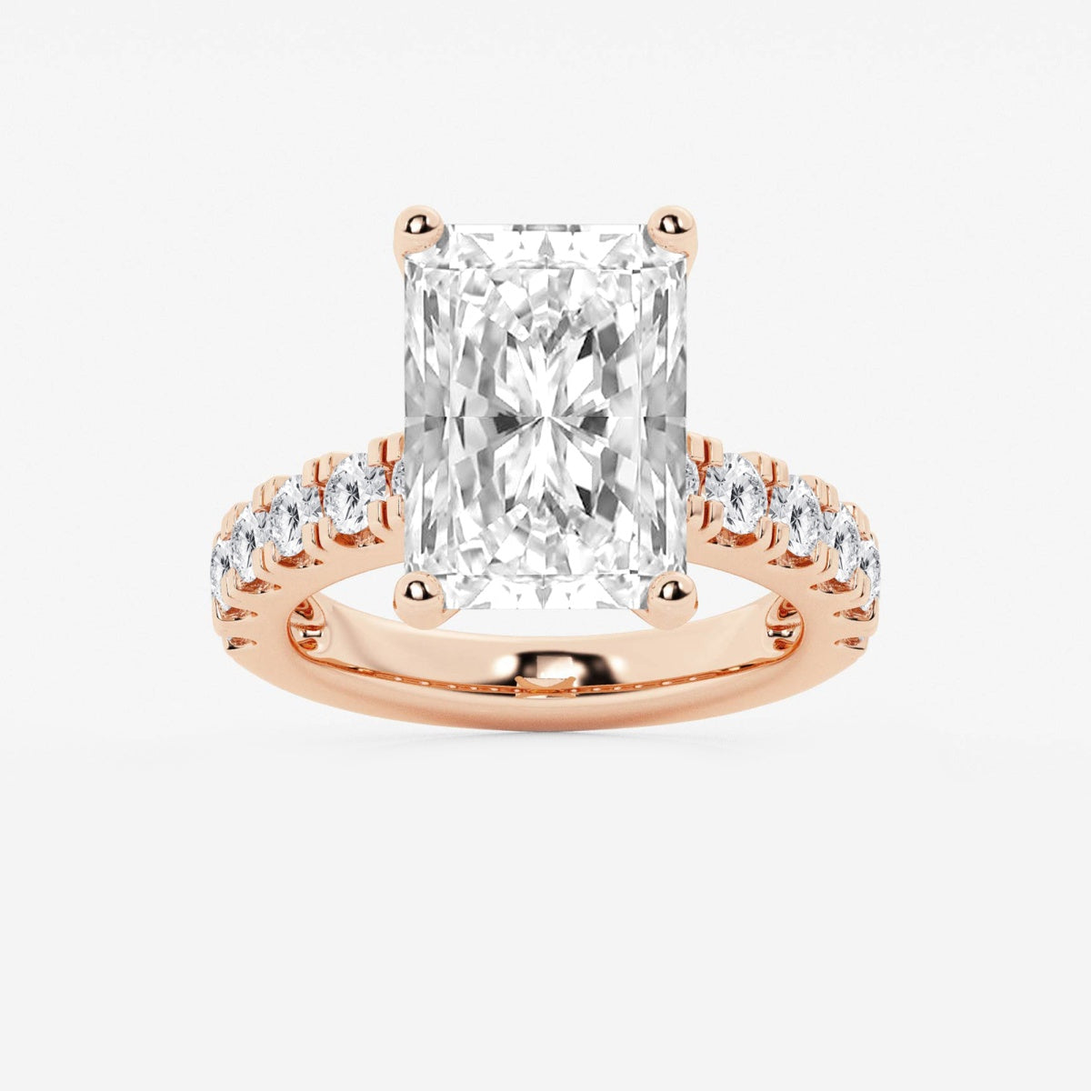 Aurora - Split Prong Side Stones Engagement Ring
