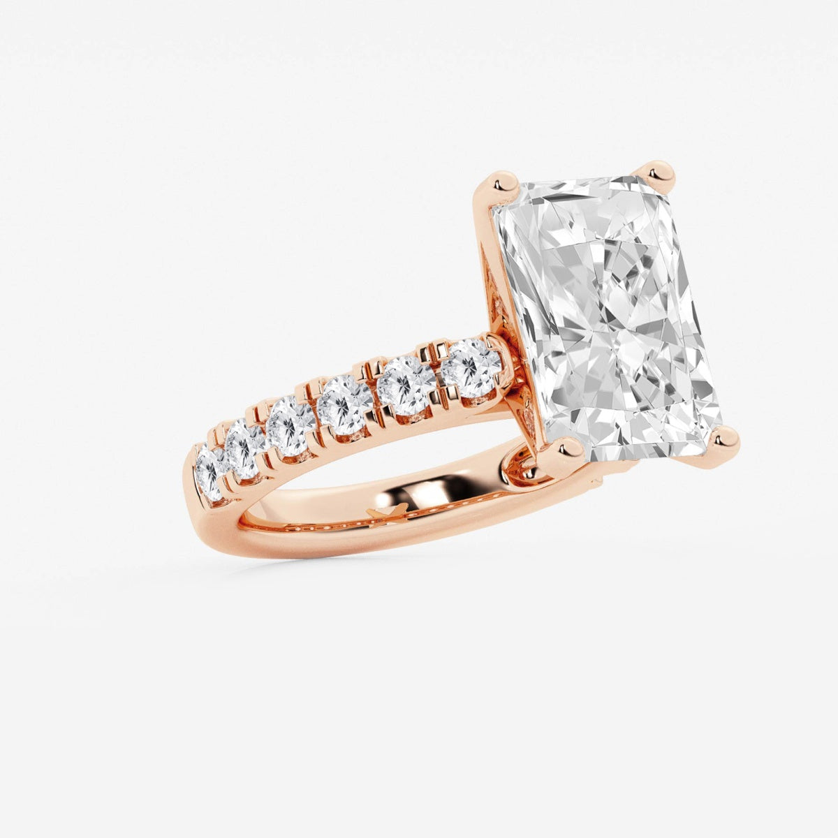 Aurora - Split Prong Side Stones Engagement Ring