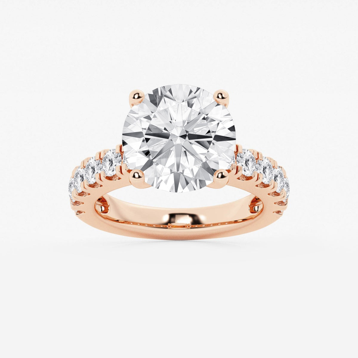 Aurora - Split Prong Side Stones Engagement Ring