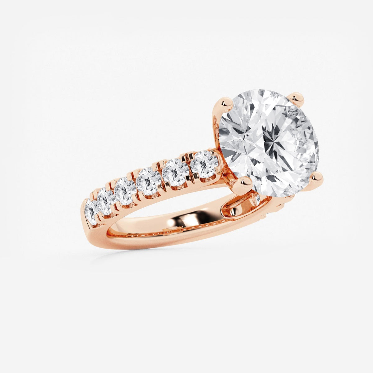 Aurora - Split Prong Side Stones Engagement Ring