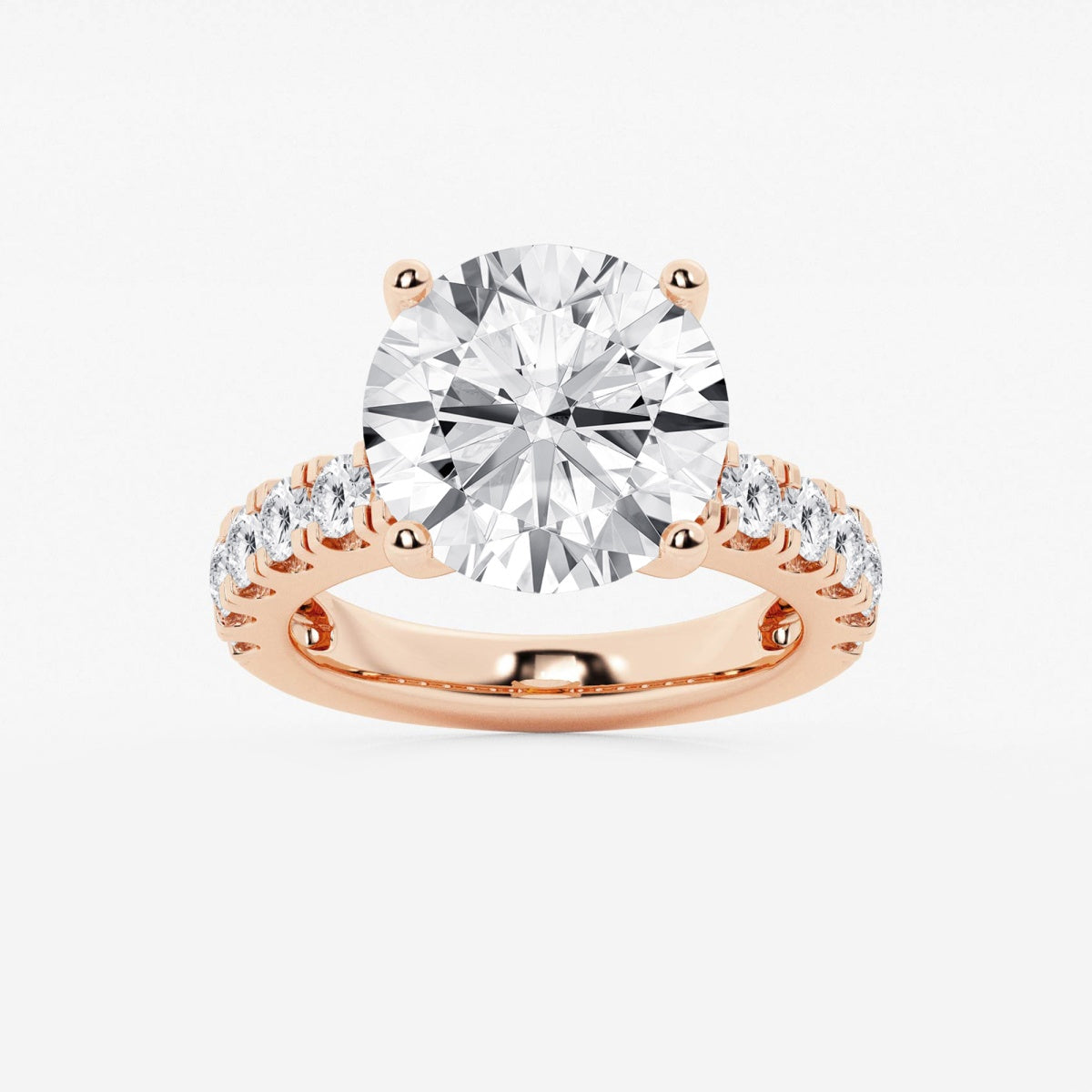 Aurora - Split Prong Side Stones Engagement Ring