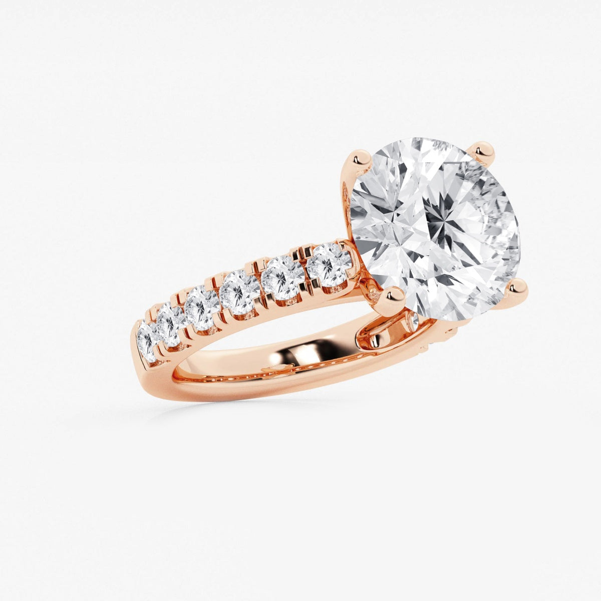 Aurora - Split Prong Side Stones Engagement Ring