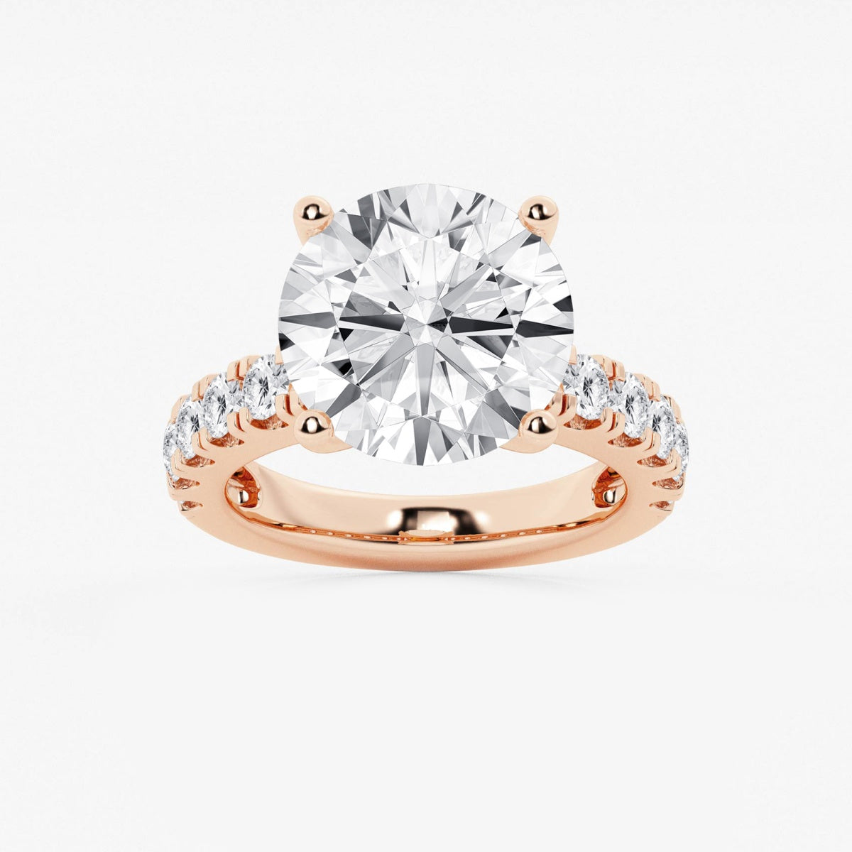 Aurora - Split Prong Side Stones Engagement Ring