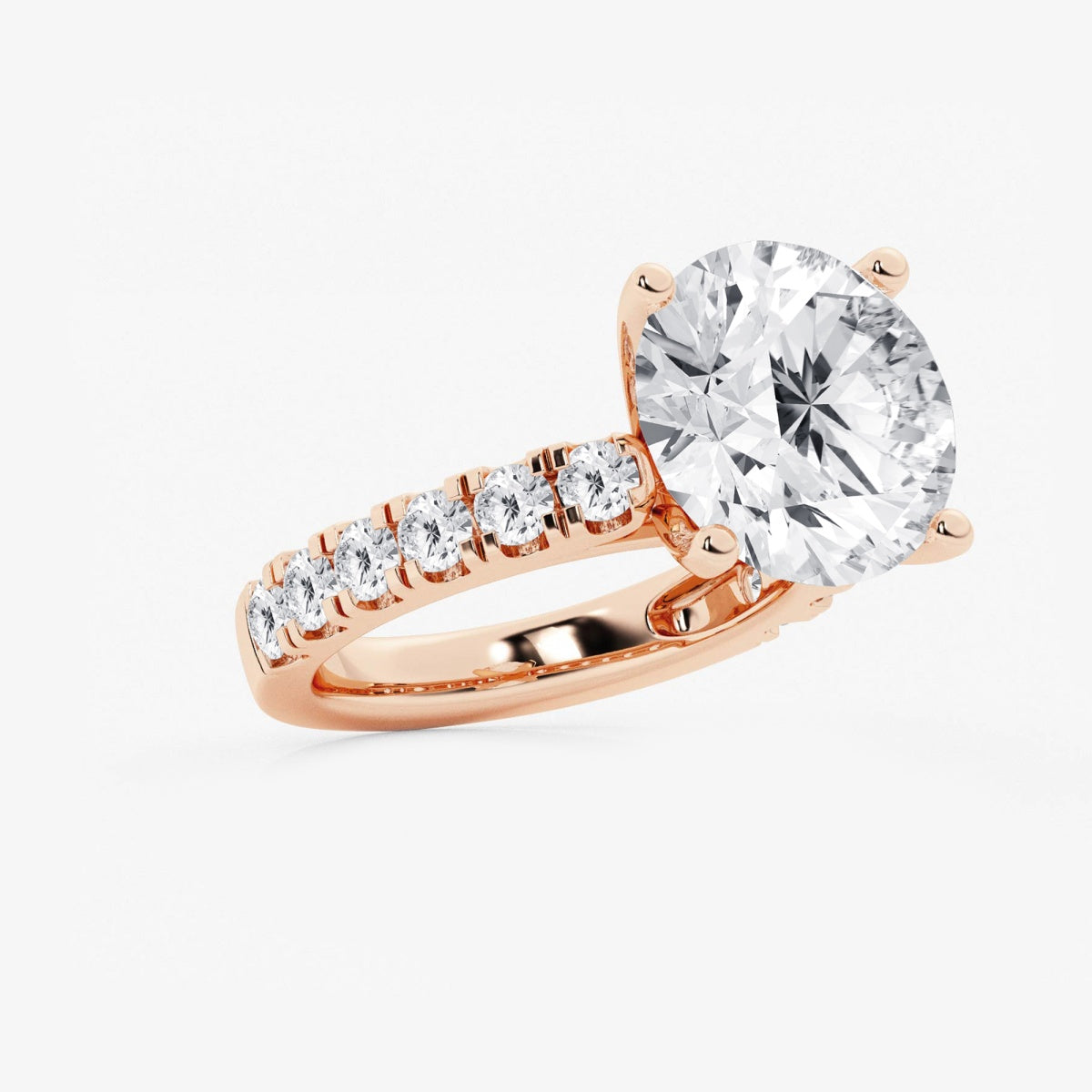 Aurora - Split Prong Side Stones Engagement Ring