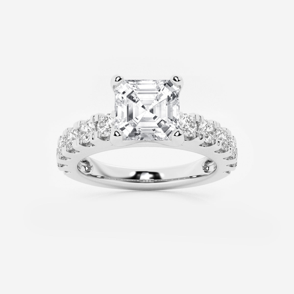 Aurora - Split Prong Side Stones Engagement Ring