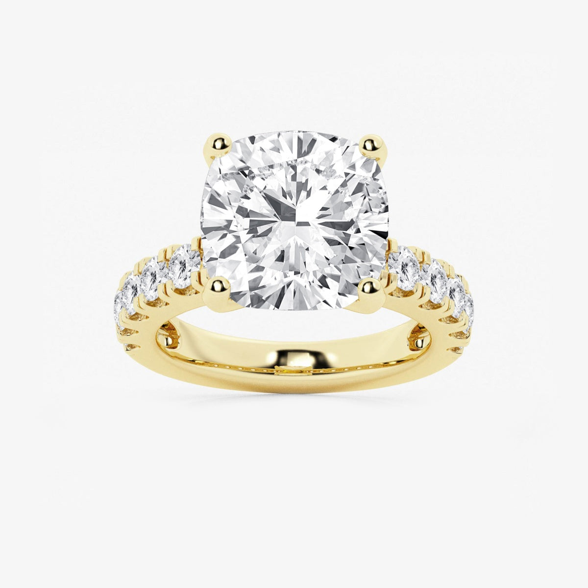 Aurora - Split Prong Side Stones Engagement Ring
