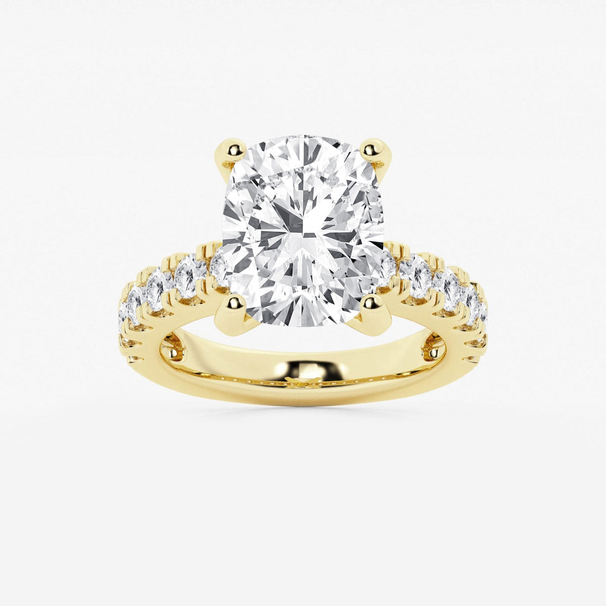 Aurora - Split Prong Side Stones Engagement Ring