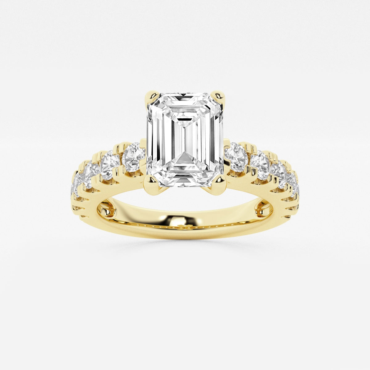 Aurora - Split Prong Side Stones Engagement Ring