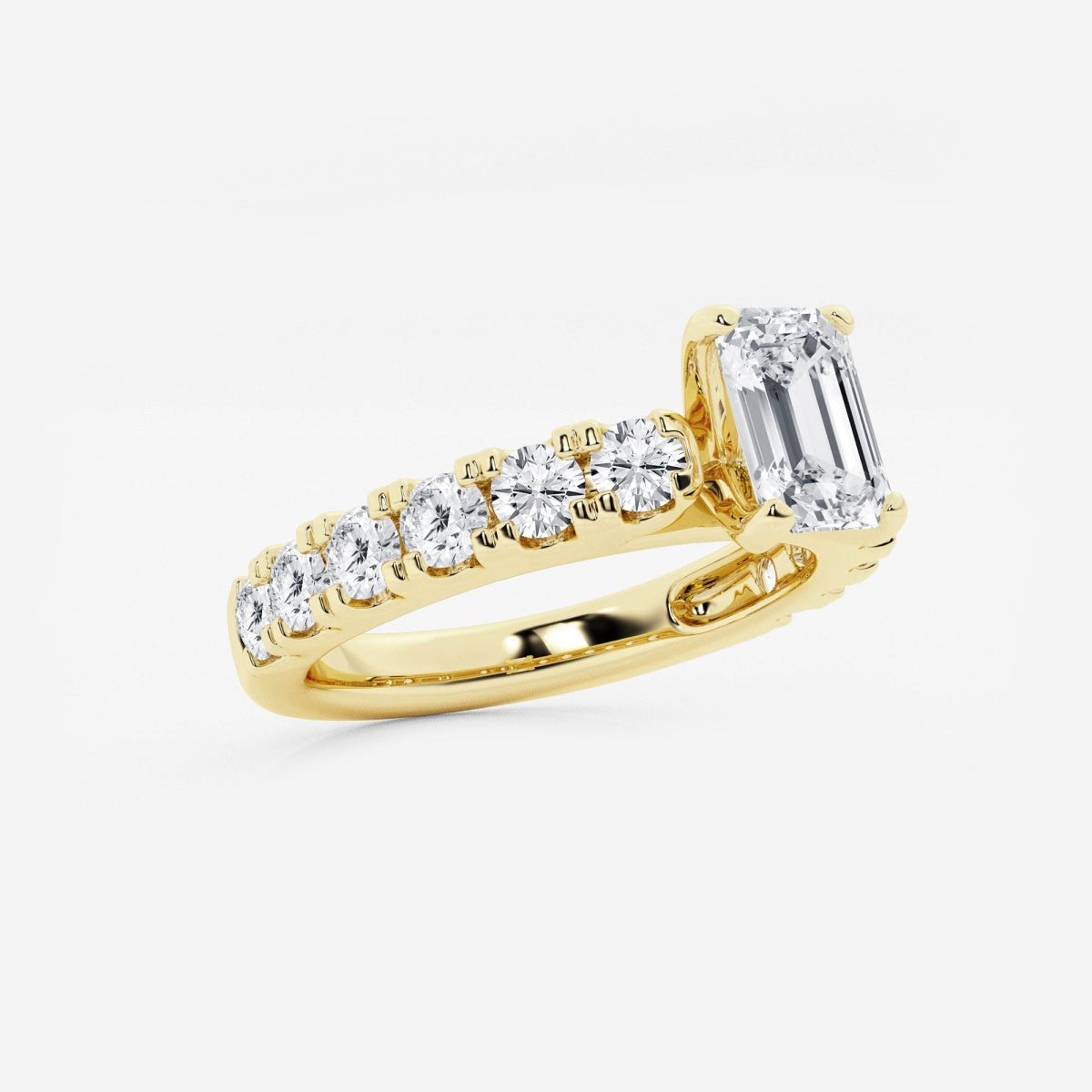 Aurora - Split Prong Side Stones Engagement Ring