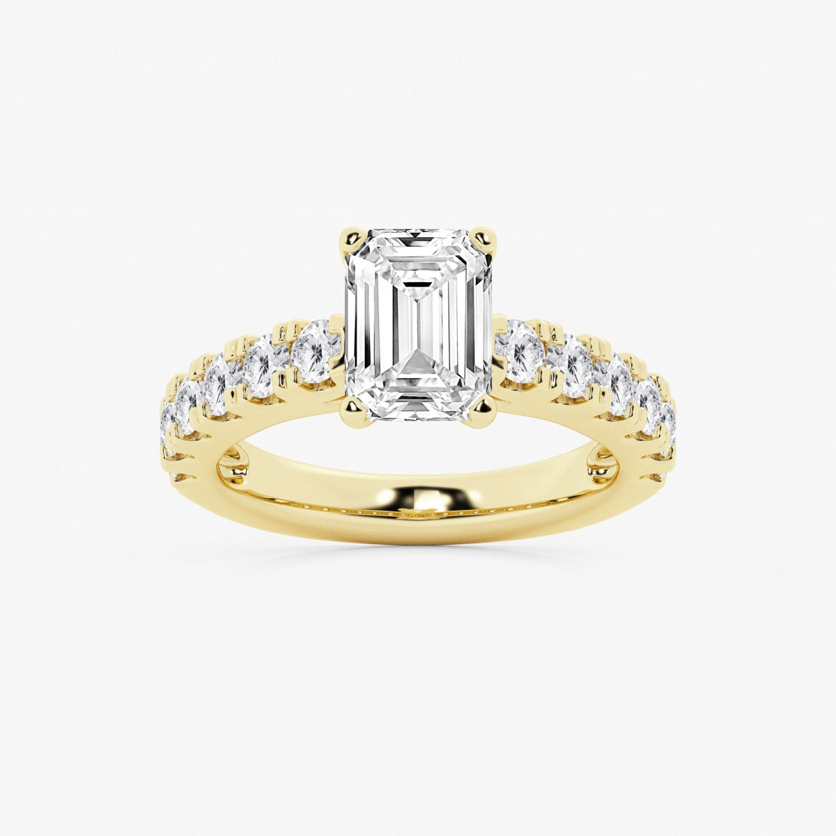Aurora - Split Prong Side Stones Engagement Ring