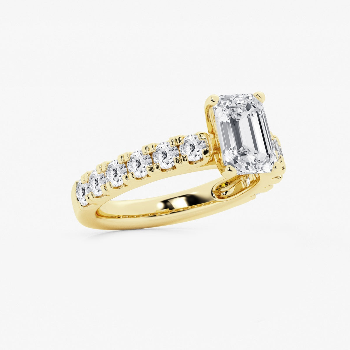 Aurora - Split Prong Side Stones Engagement Ring