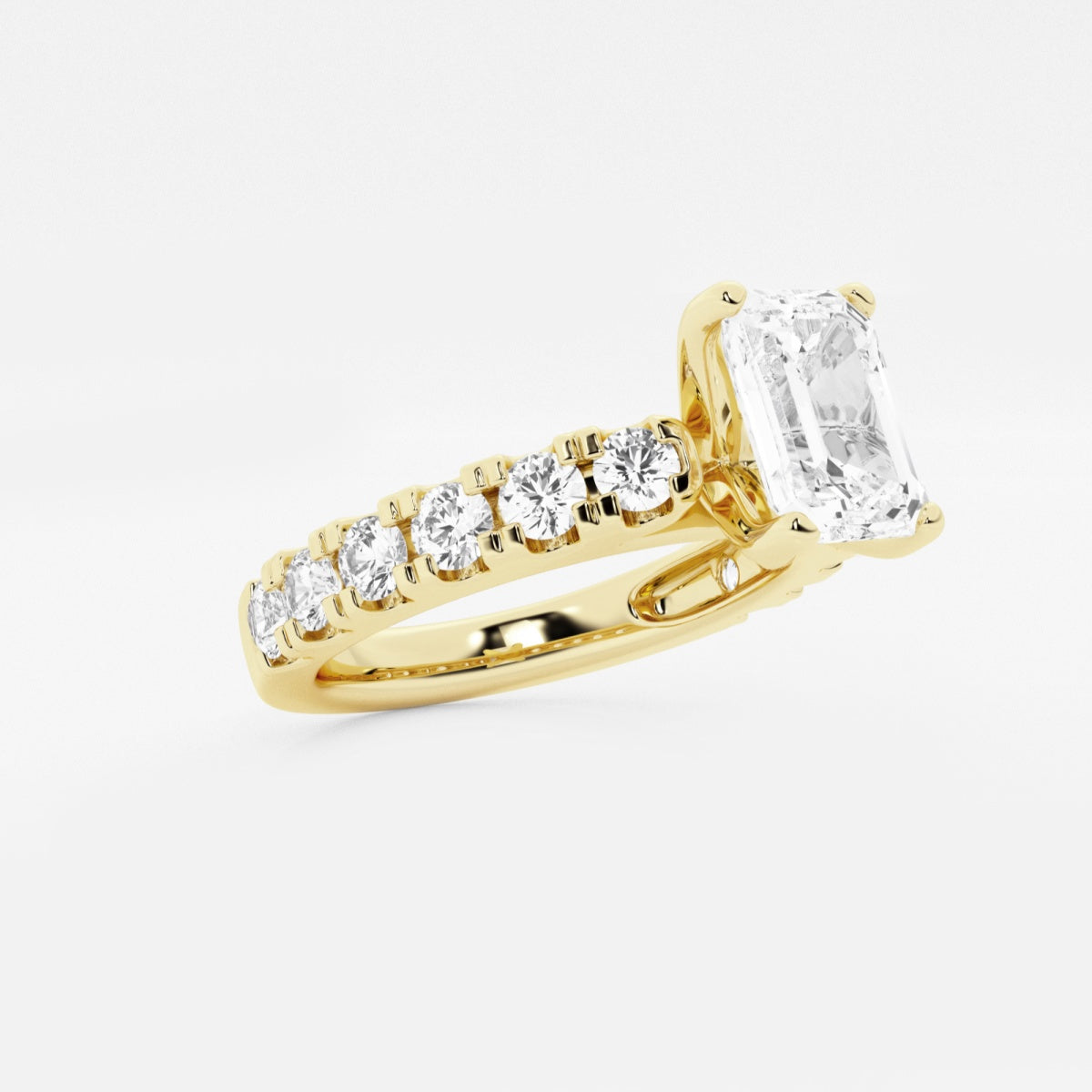 Aurora - Split Prong Side Stones Engagement Ring