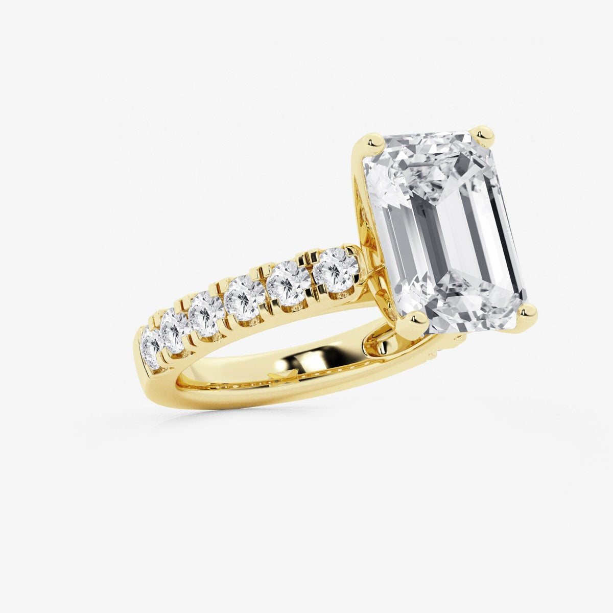 Aurora - Split Prong Side Stones Engagement Ring