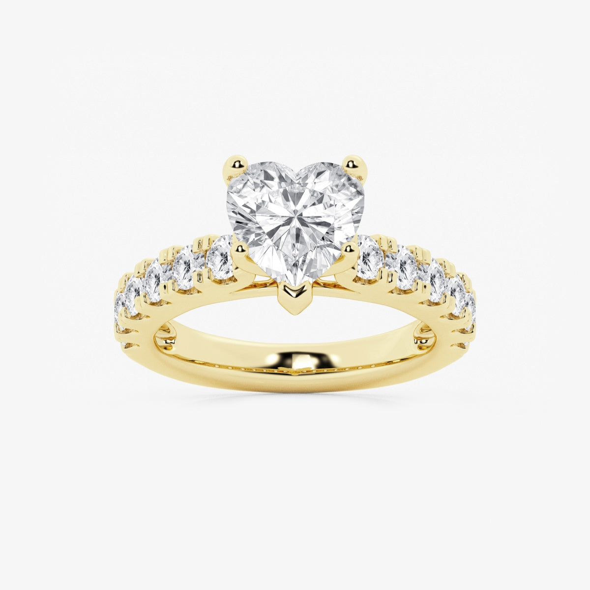 Aurora - Split Prong Side Stones Engagement Ring