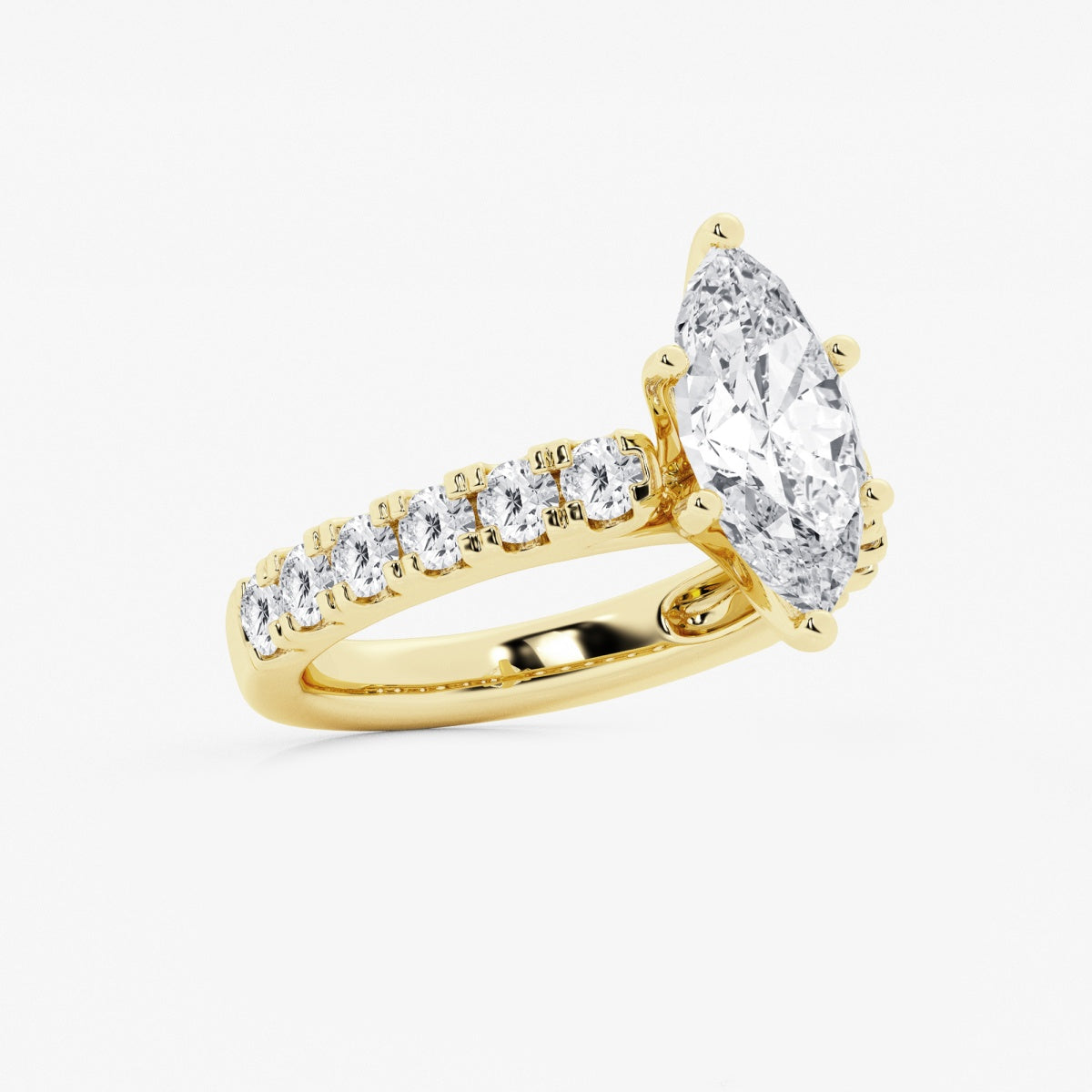 Aurora - Split Prong Side Stones Engagement Ring
