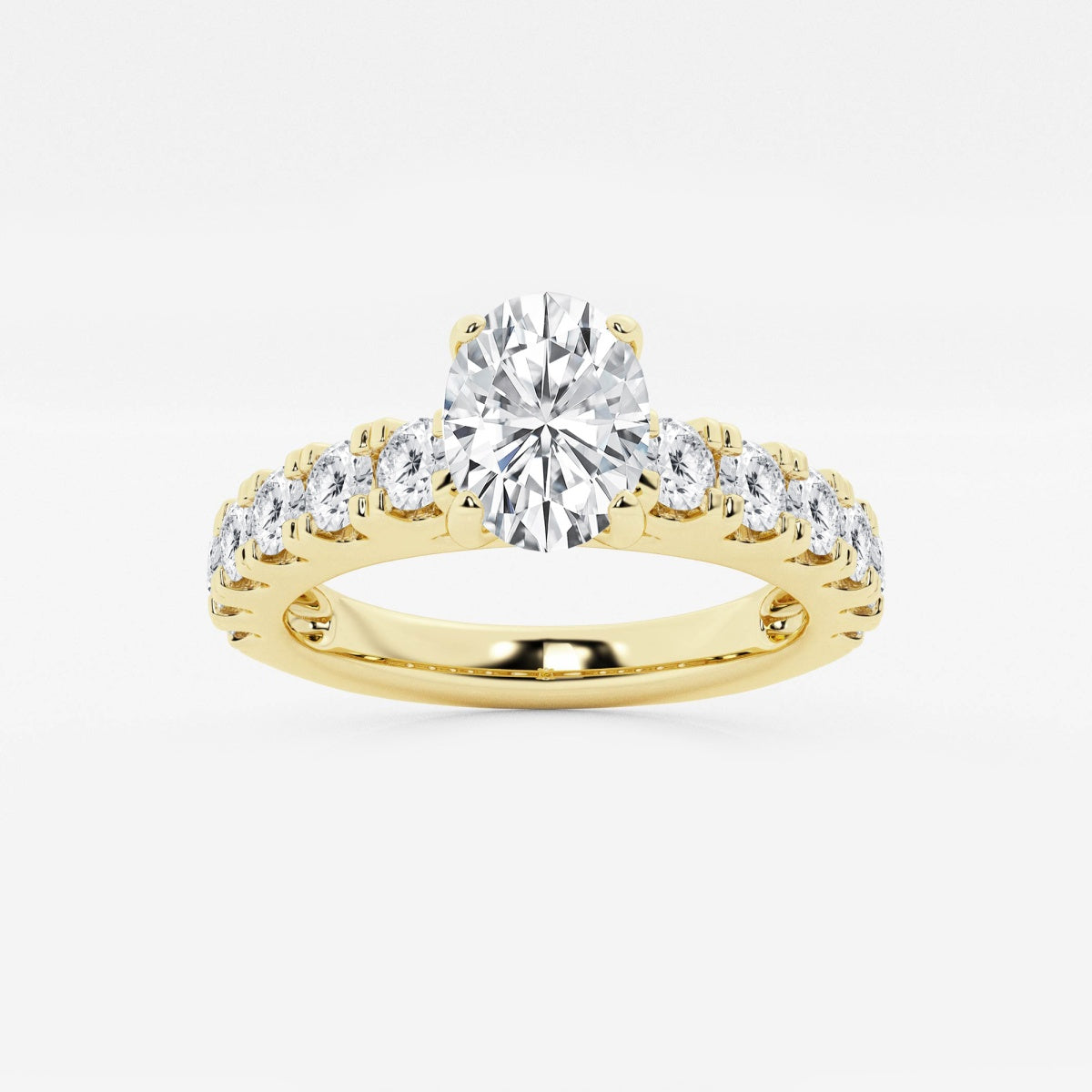 Aurora - Split Prong Side Stones Engagement Ring