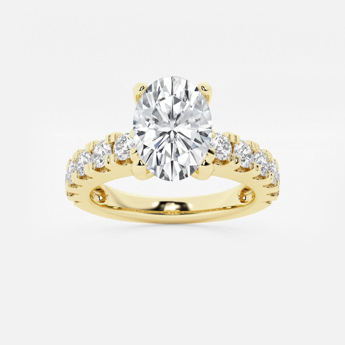 Aurora - Split Prong Side Stones Engagement Ring
