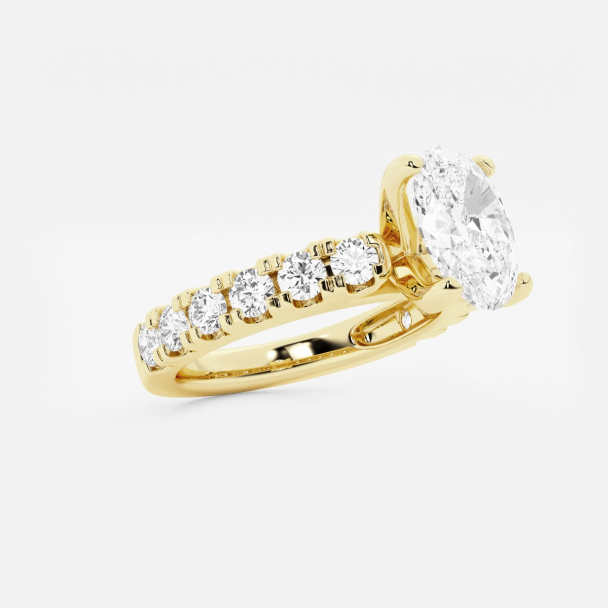 Aurora - Split Prong Side Stones Engagement Ring