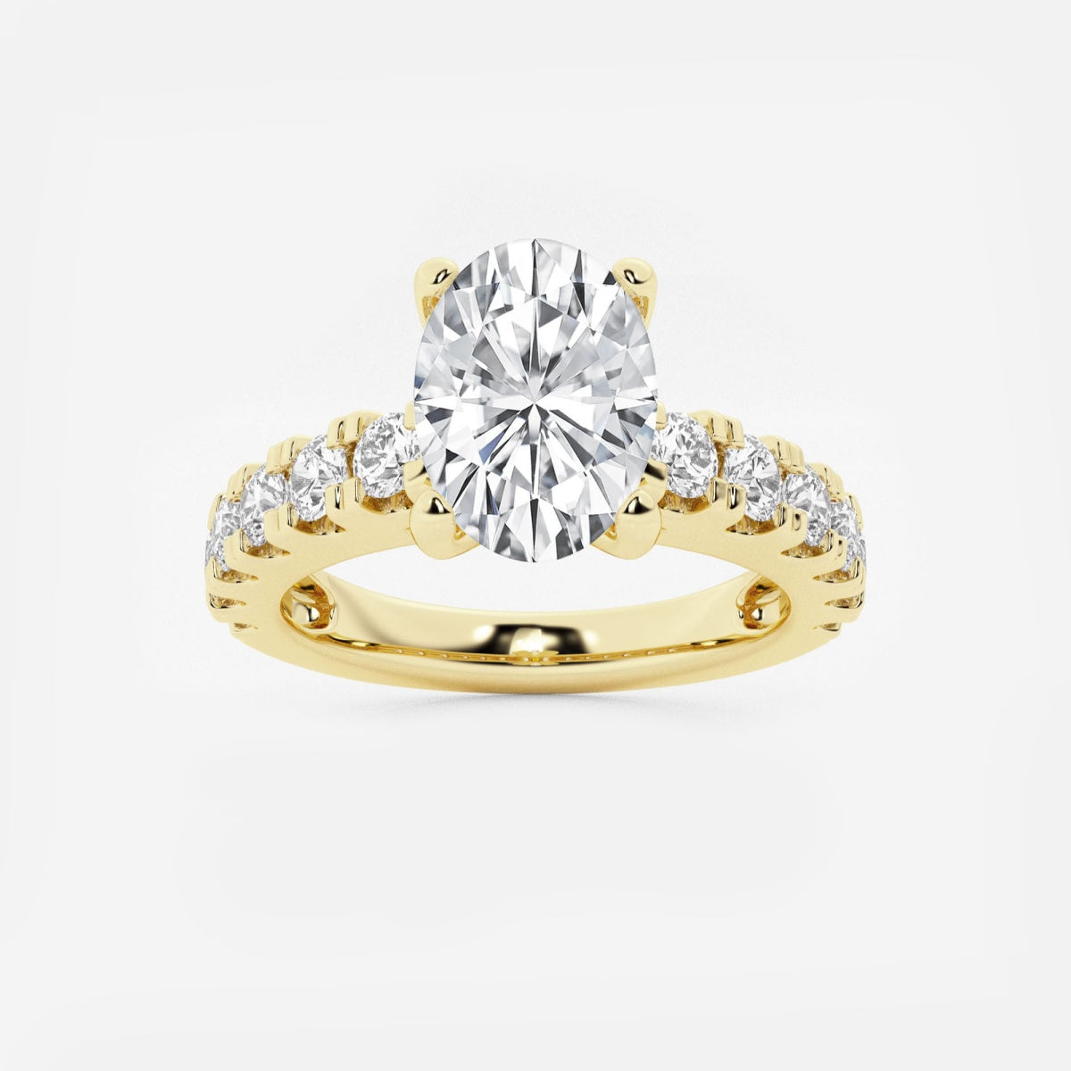 Aurora - Split Prong Side Stones Engagement Ring