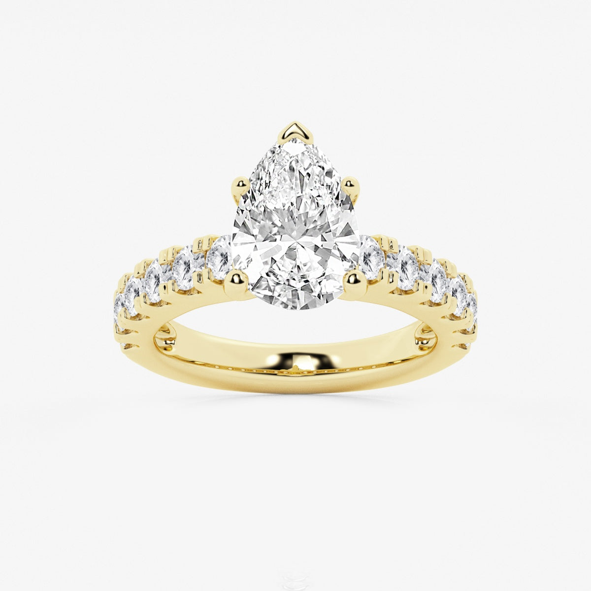 Aurora - Split Prong Side Stones Engagement Ring