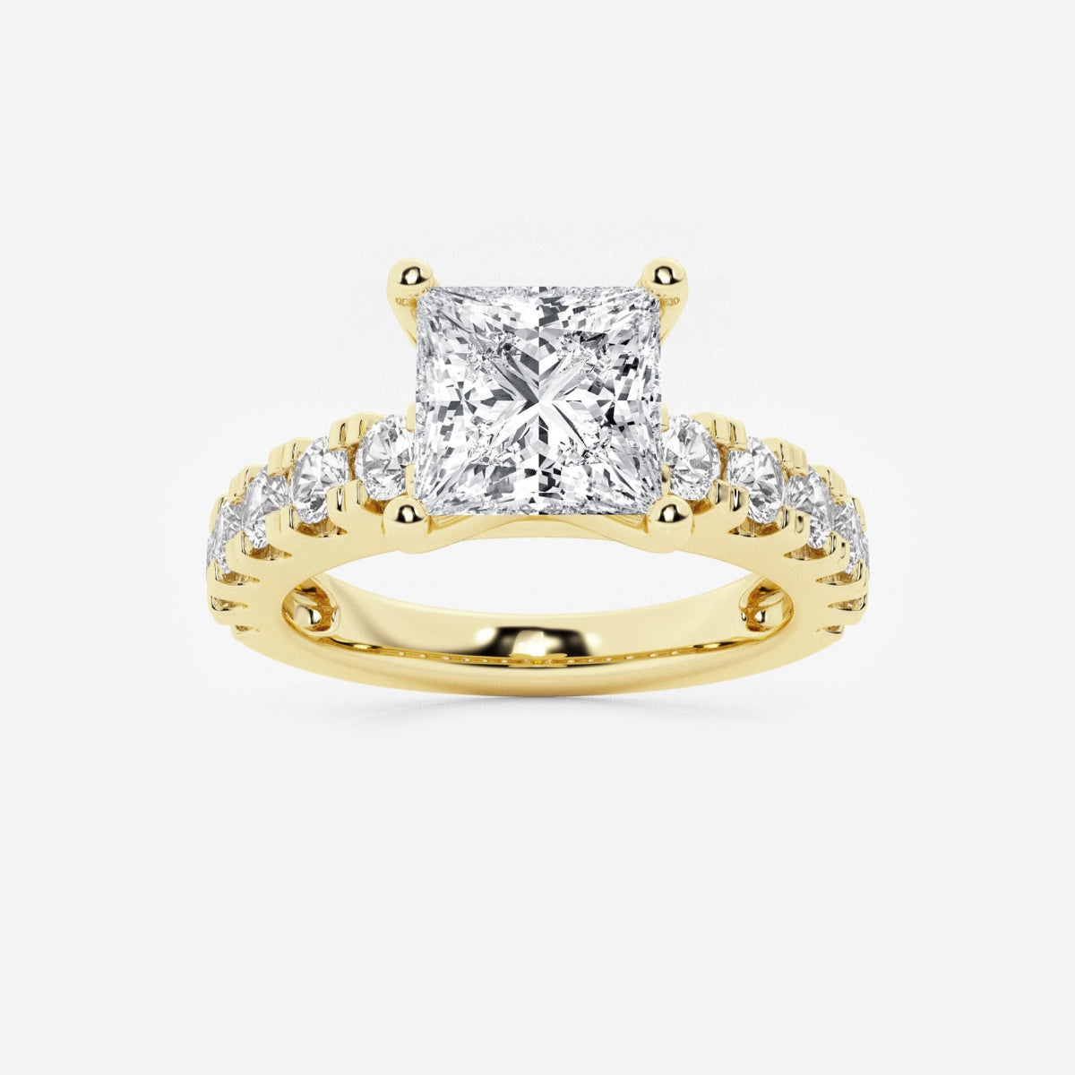 Aurora - Split Prong Side Stones Engagement Ring