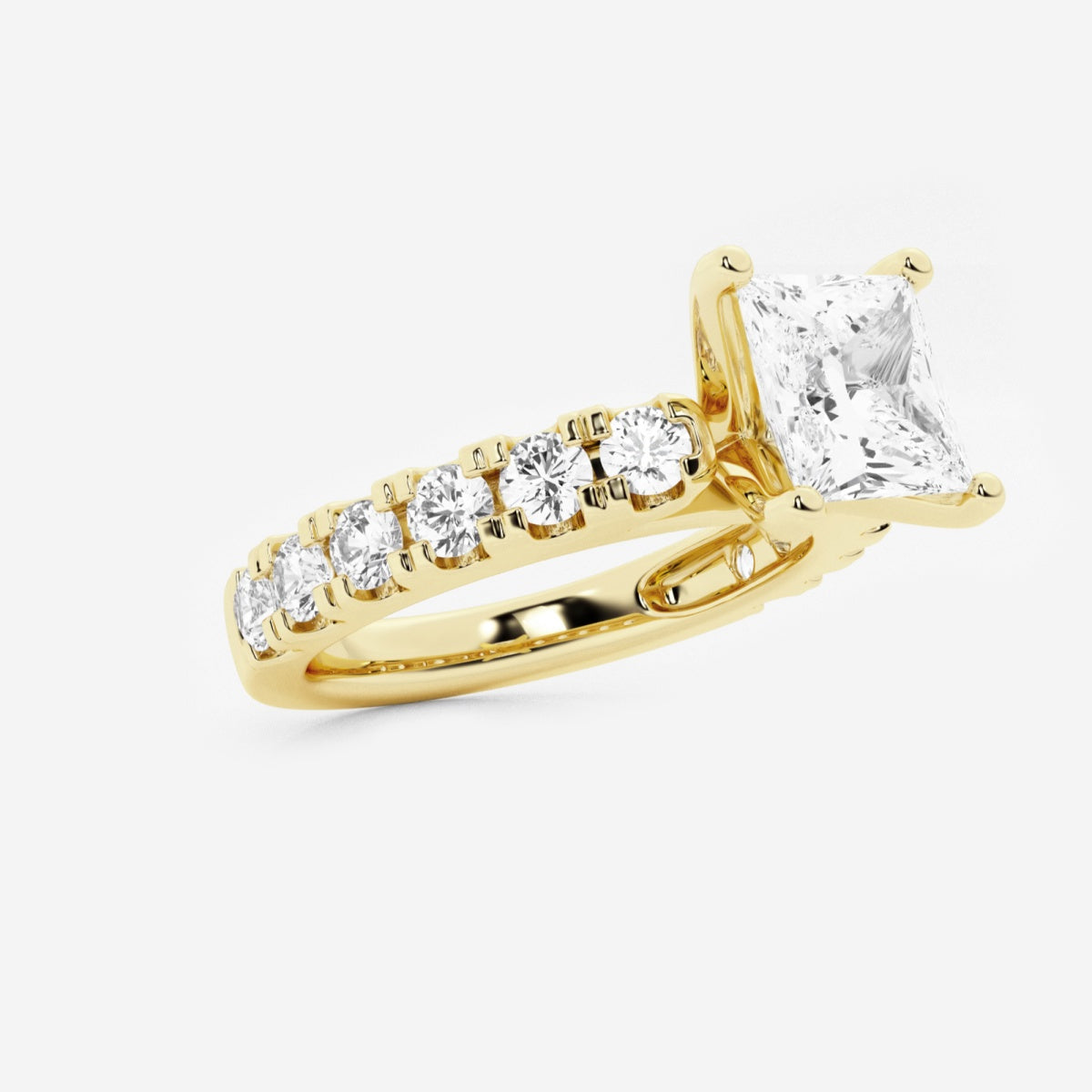 Aurora - Split Prong Side Stones Engagement Ring