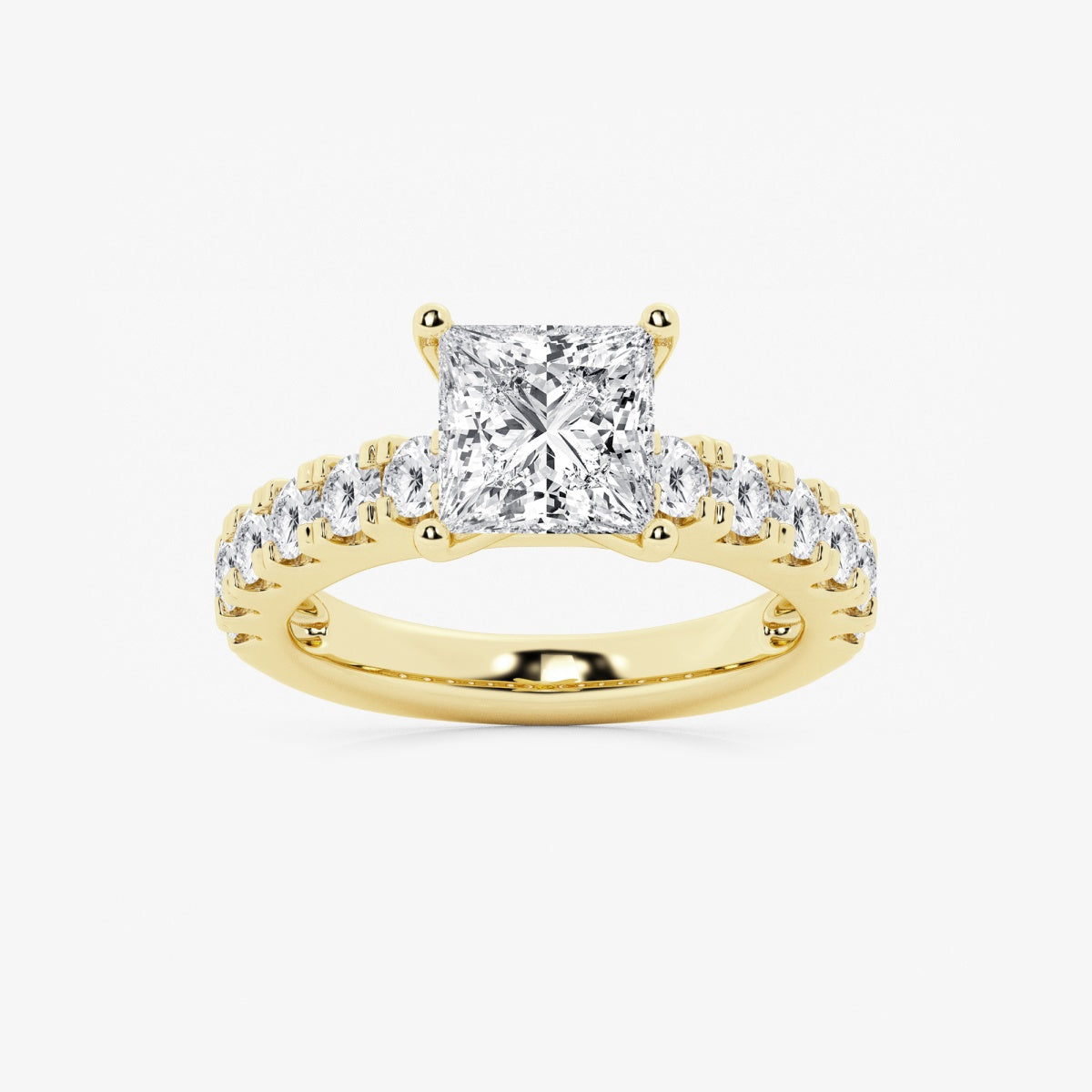 Aurora - Split Prong Side Stones Engagement Ring