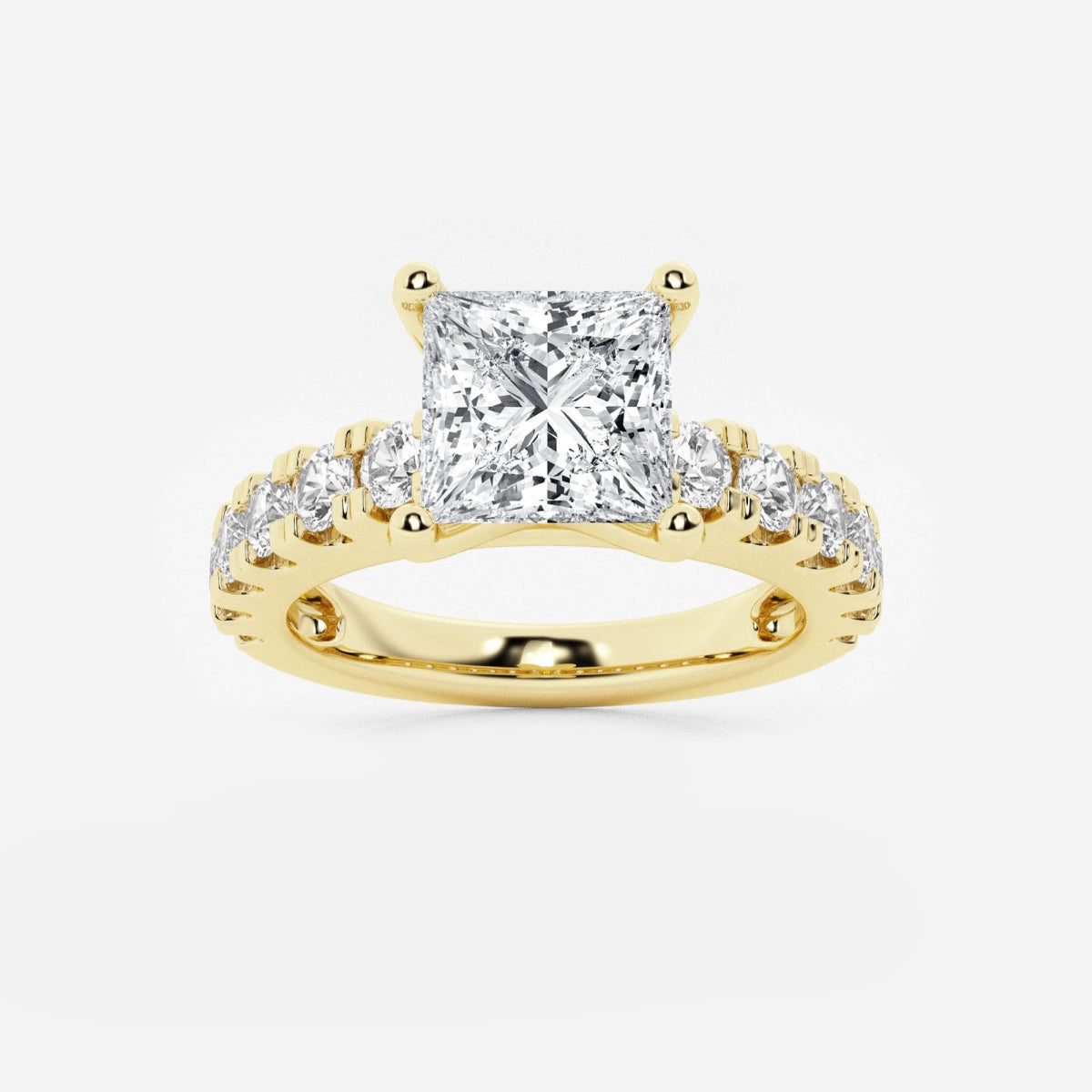 Aurora - Split Prong Side Stones Engagement Ring