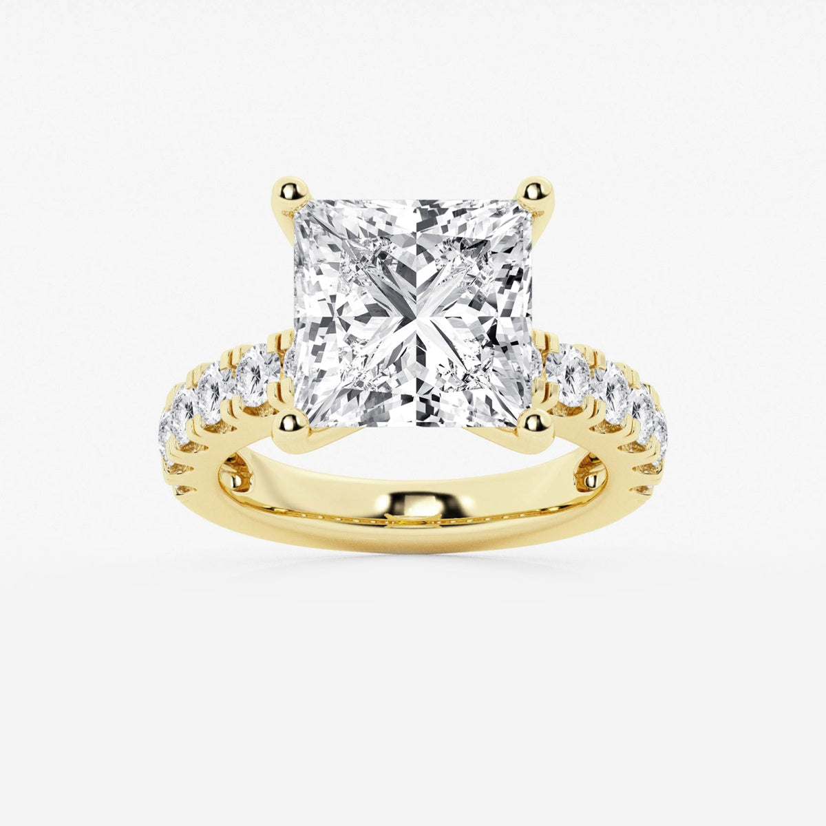 Aurora - Split Prong Side Stones Engagement Ring