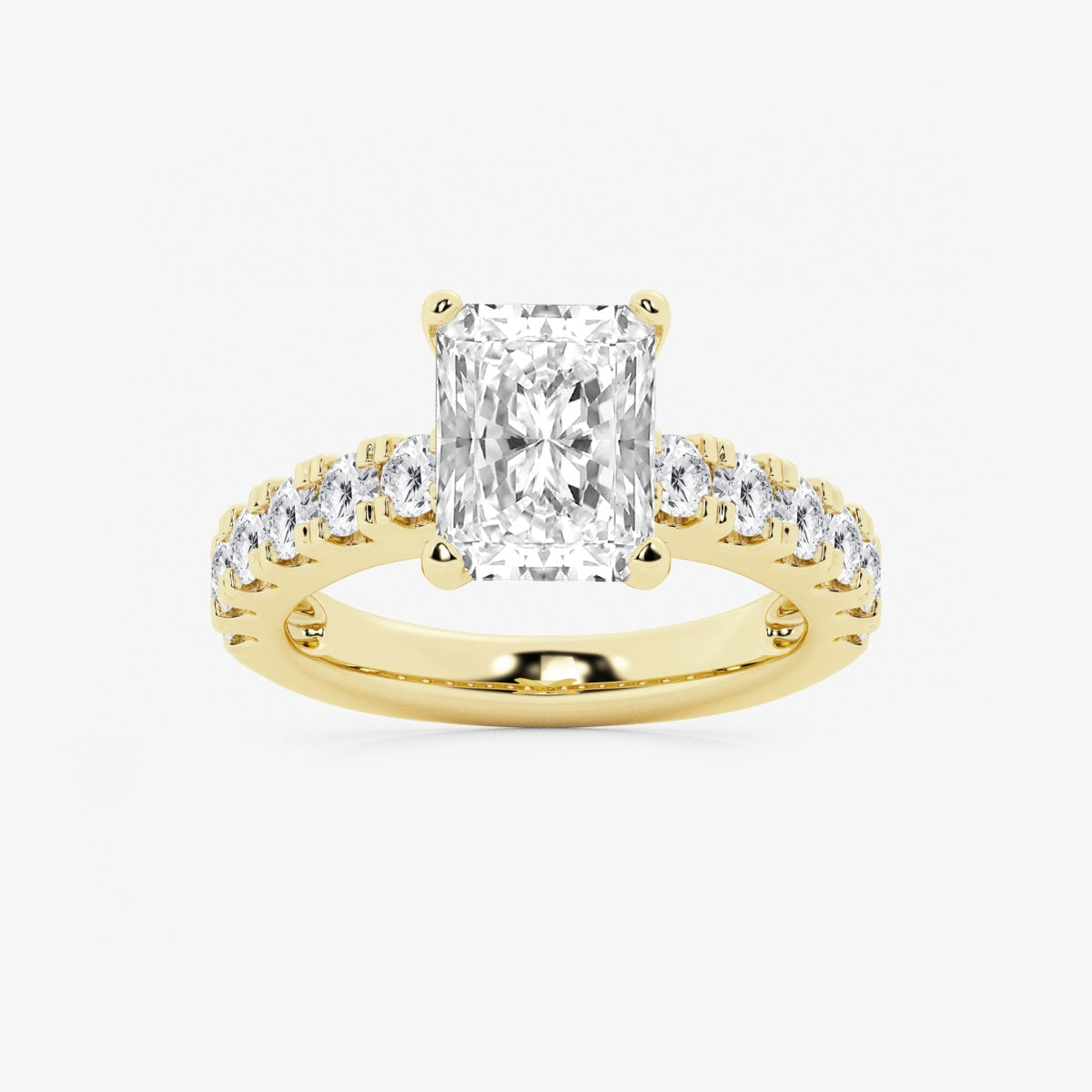 Aurora - Split Prong Side Stones Engagement Ring