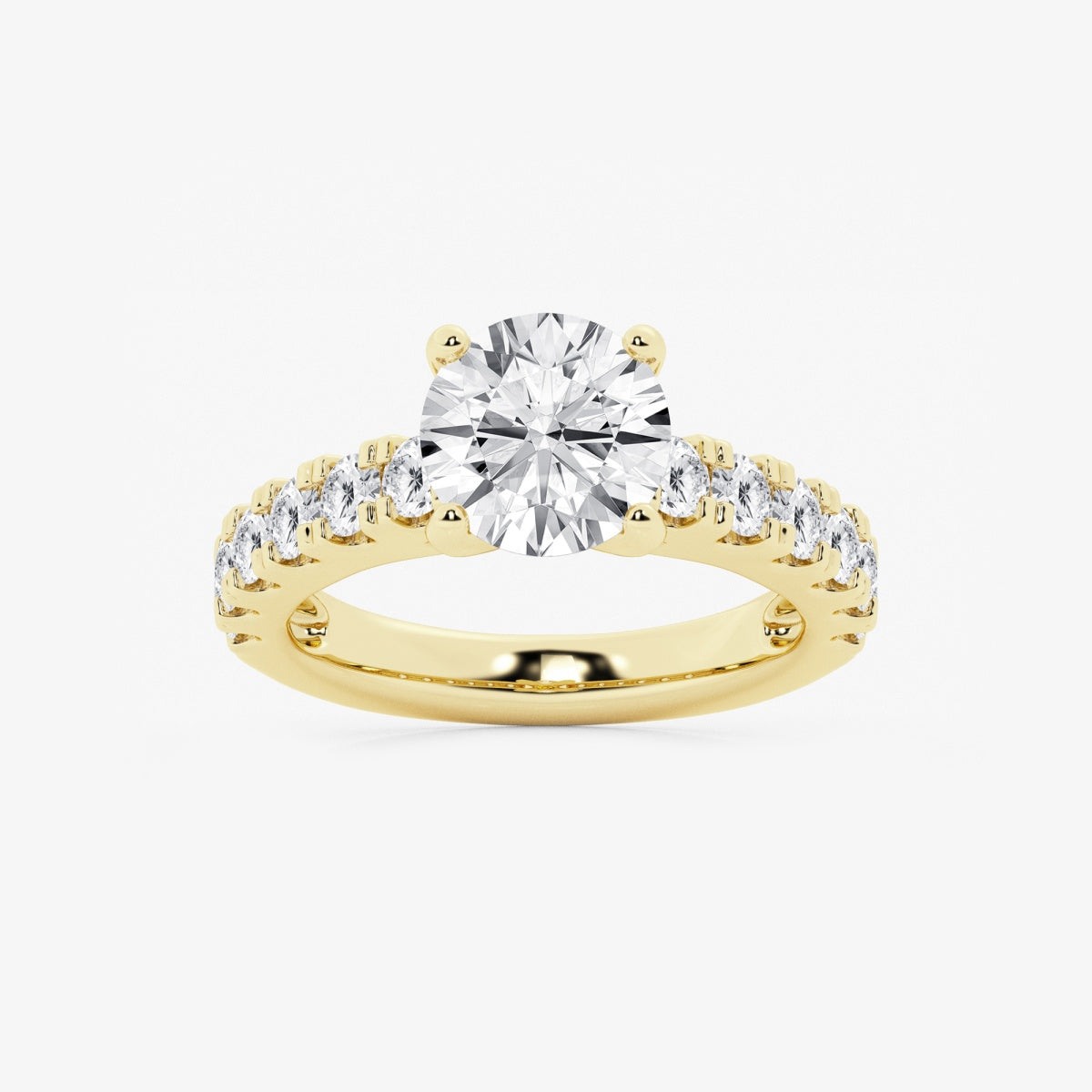 Aurora - Split Prong Side Stones Engagement Ring
