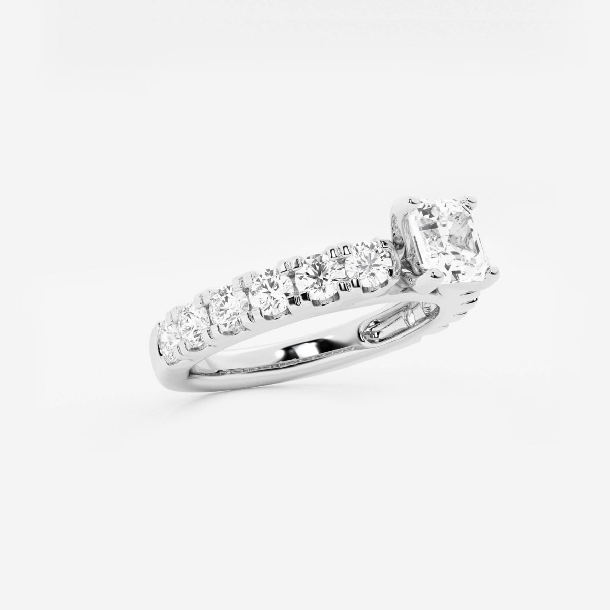 Aurora - Split Prong Side Stones Engagement Ring