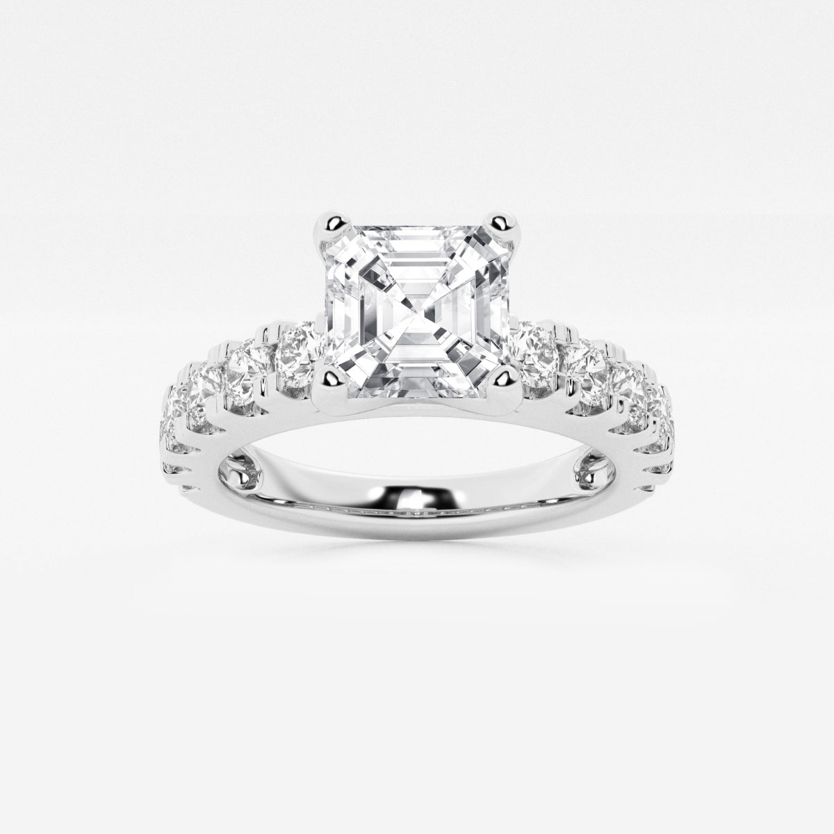 Aurora - Split Prong Side Stones Engagement Ring