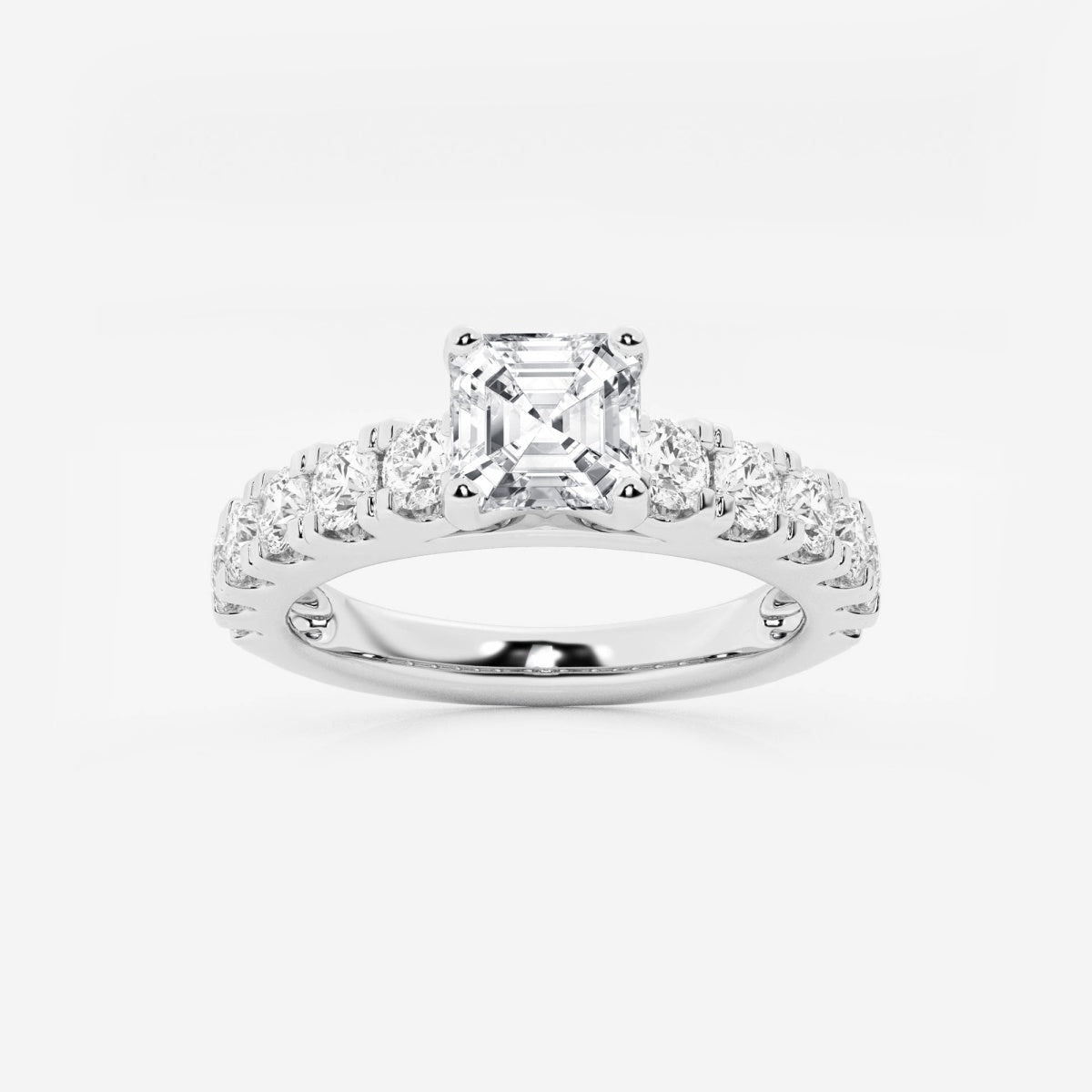 Aurora - Split Prong Side Stones Engagement Ring