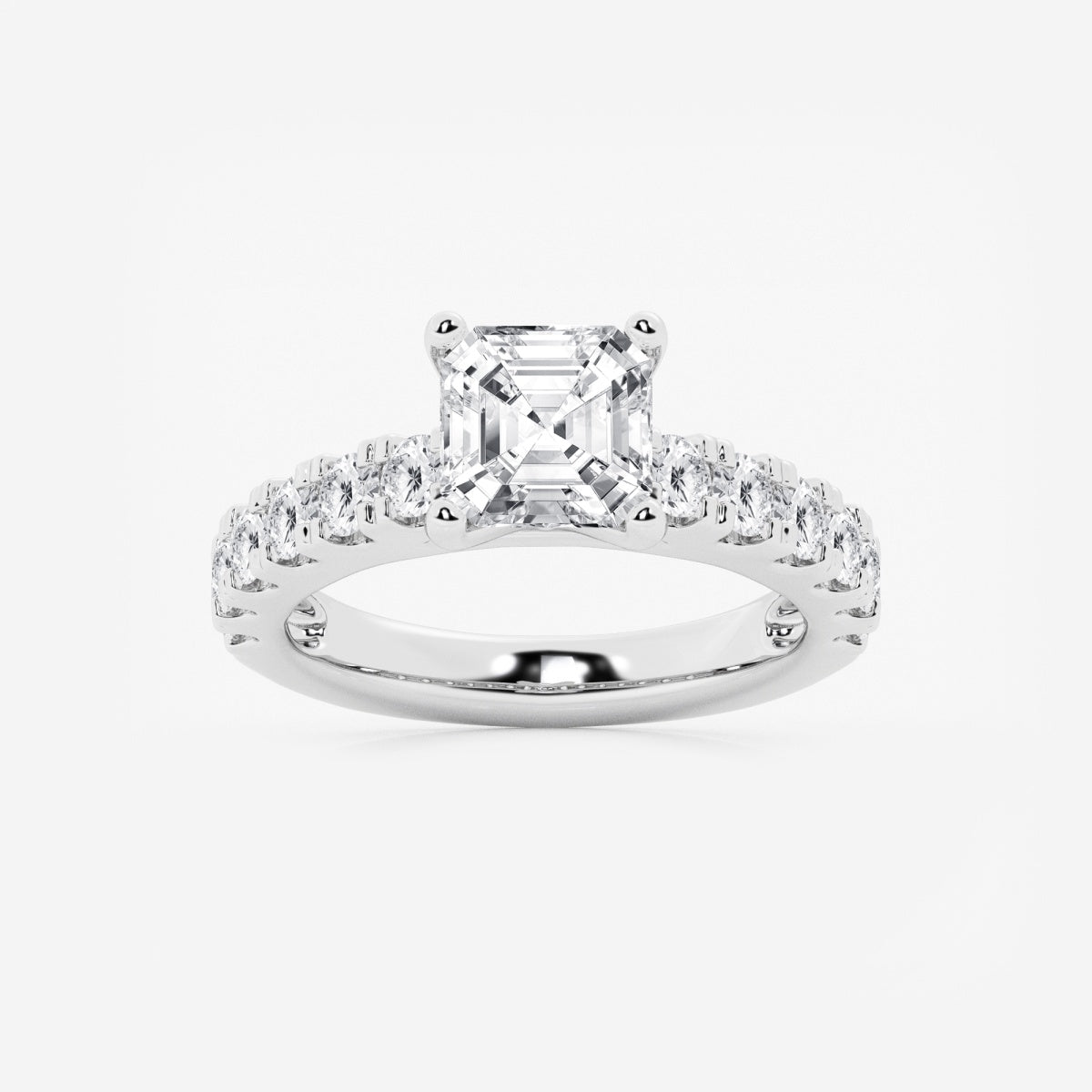 Aurora - Split Prong Side Stones Engagement Ring