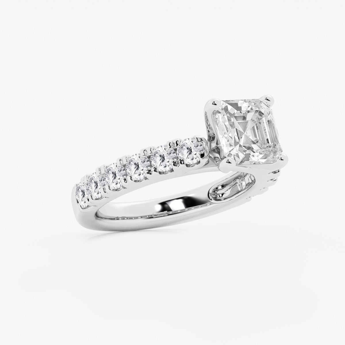 Aurora - Split Prong Side Stones Engagement Ring