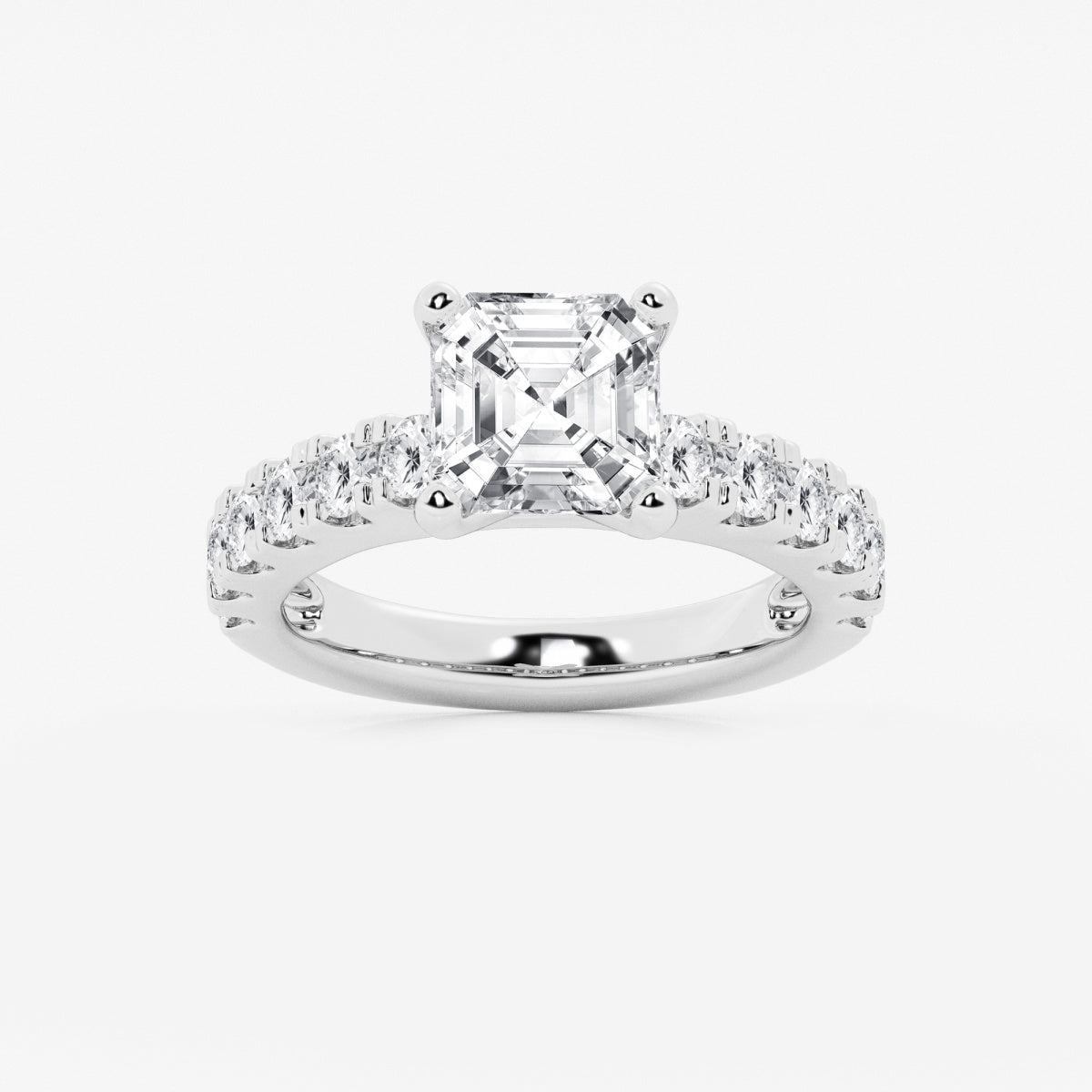 Aurora - Split Prong Side Stones Engagement Ring