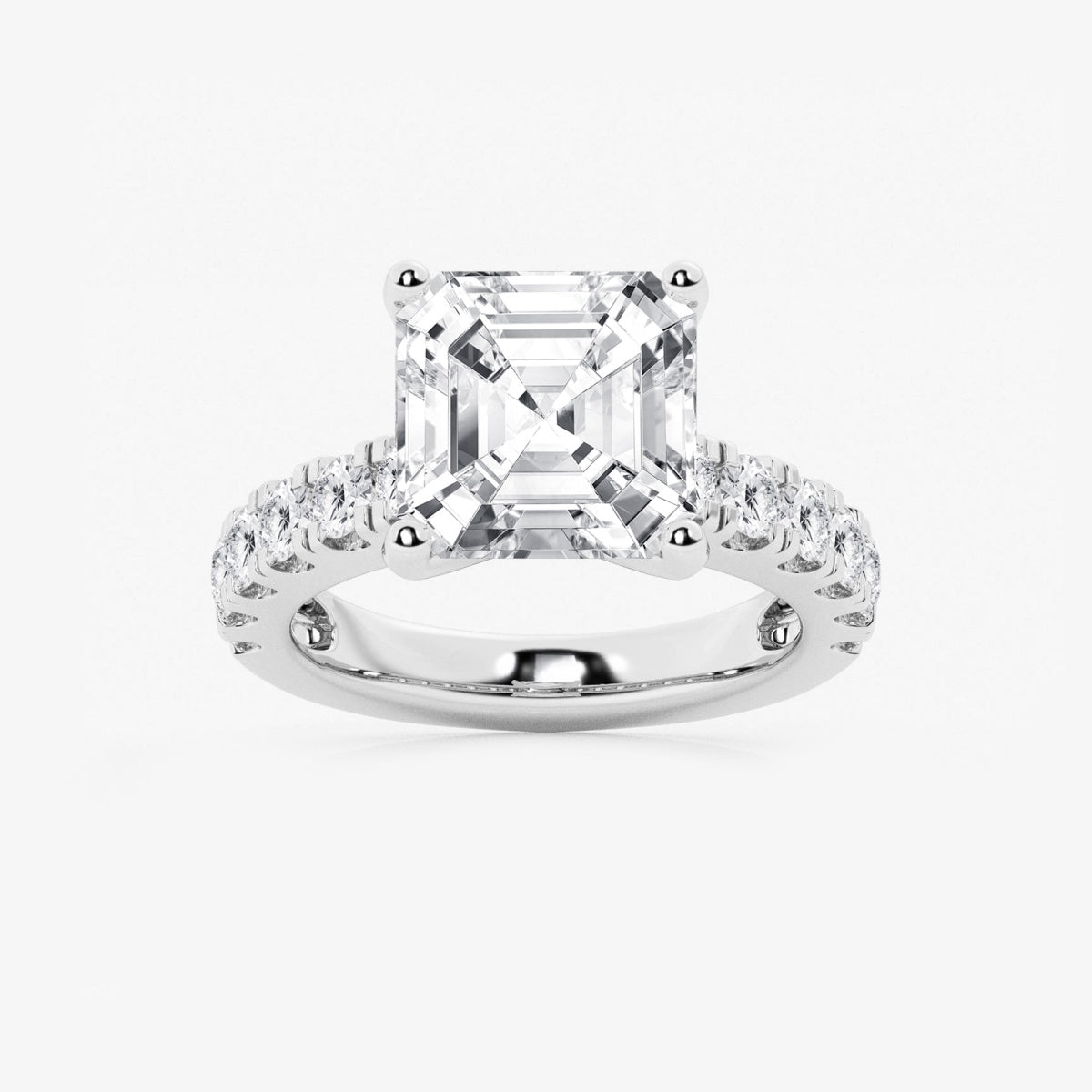 Aurora - Split Prong Side Stones Engagement Ring