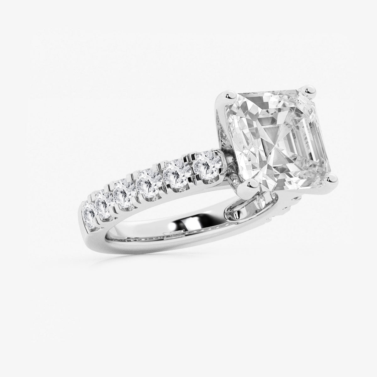 Aurora - Split Prong Side Stones Engagement Ring