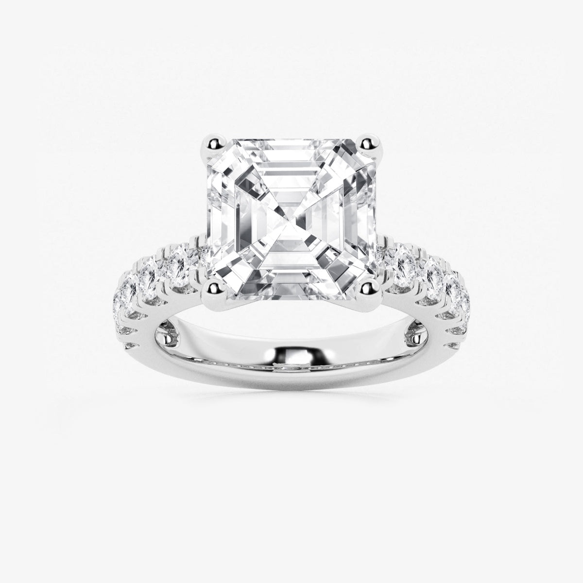 Aurora - Split Prong Side Stones Engagement Ring