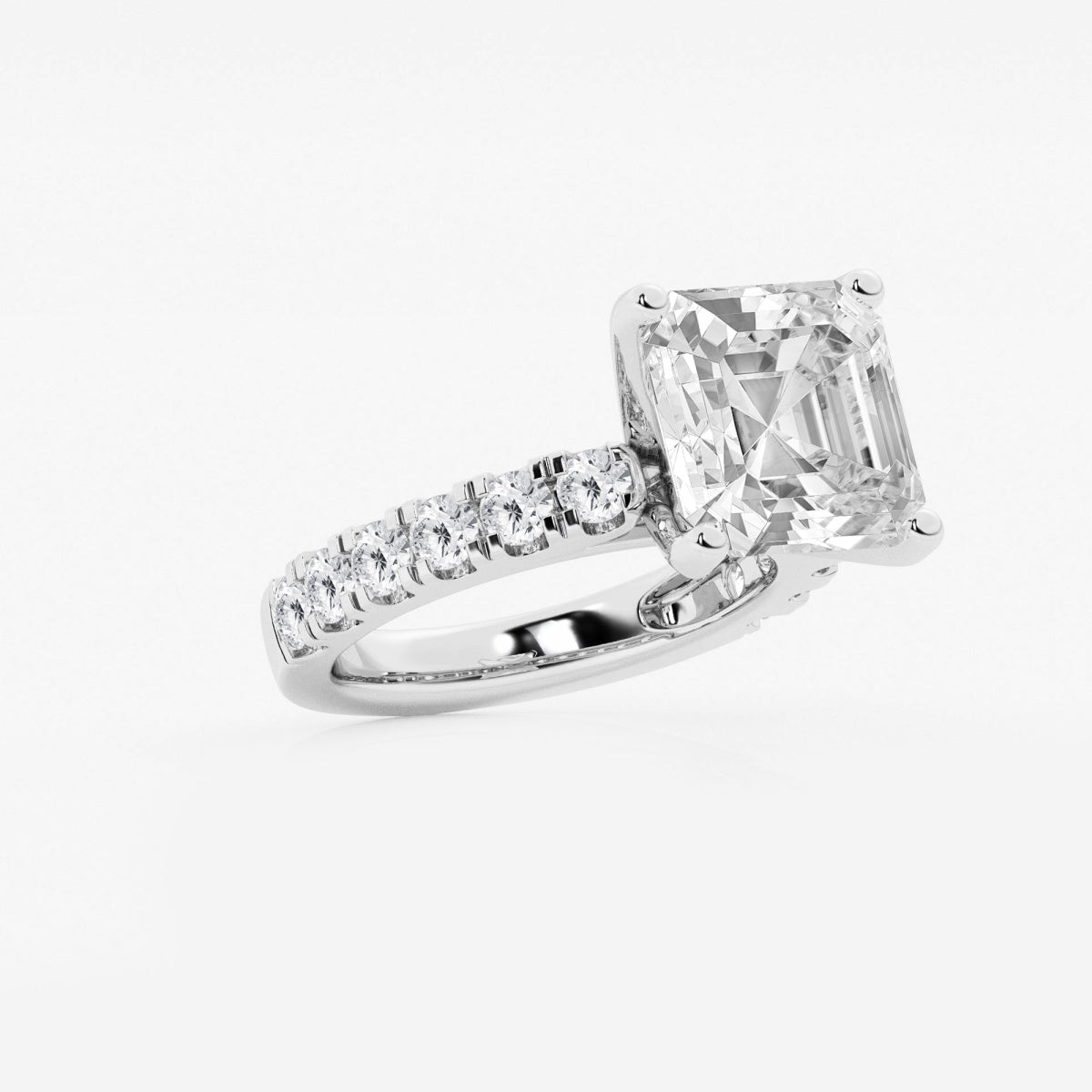 Aurora - Split Prong Side Stones Engagement Ring