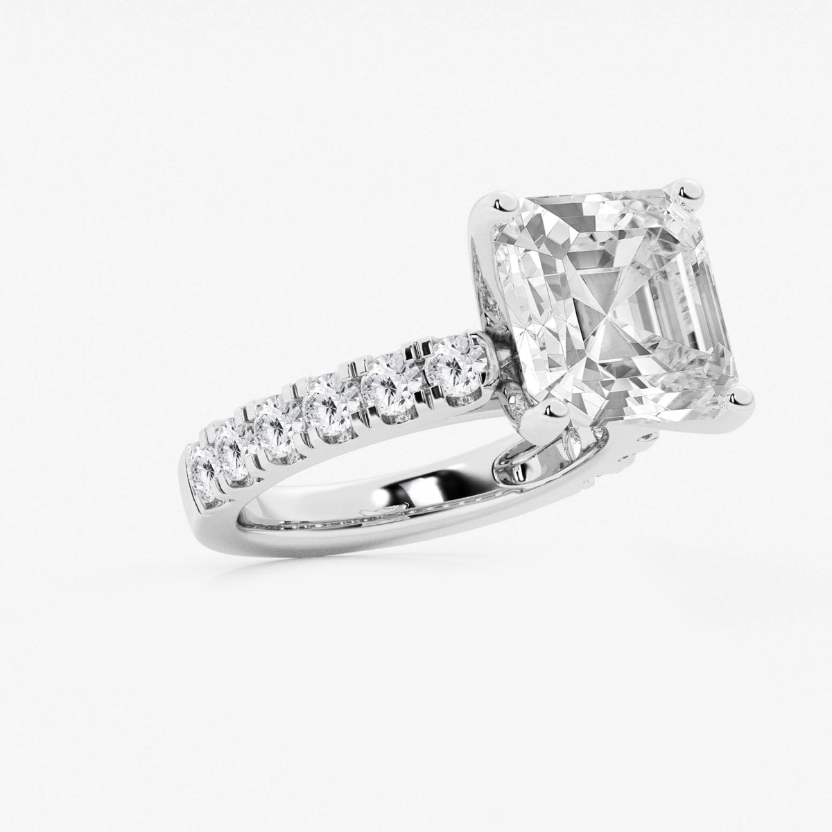 Aurora - Split Prong Side Stones Engagement Ring