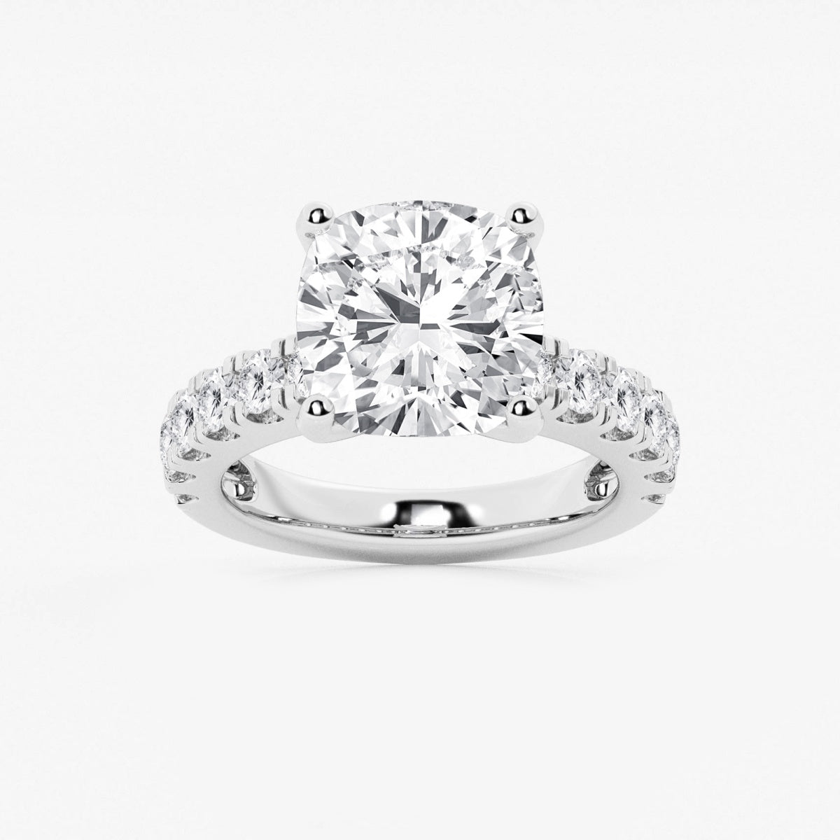 Aurora - Split Prong Side Stones Engagement Ring