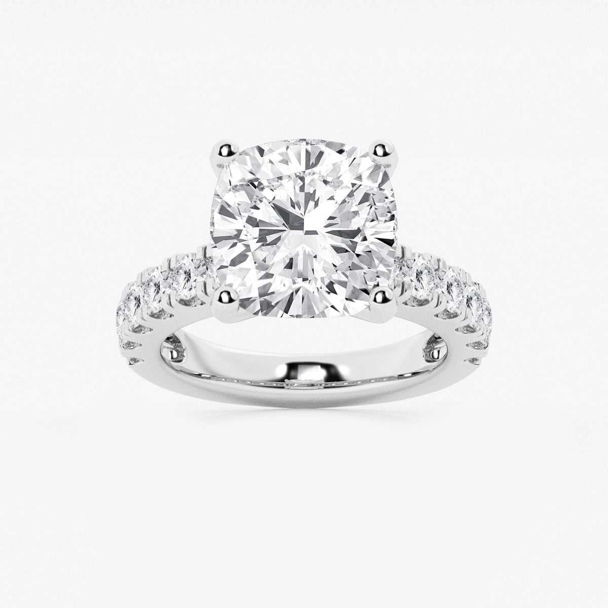 Aurora - Split Prong Side Stones Engagement Ring