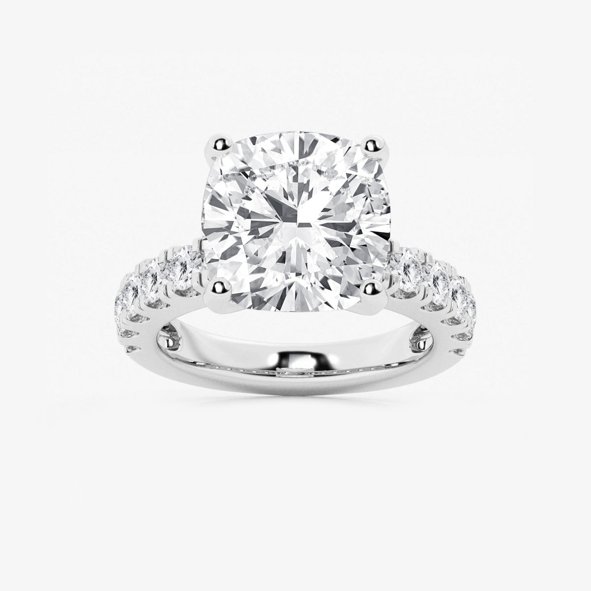 Aurora - Split Prong Side Stones Engagement Ring