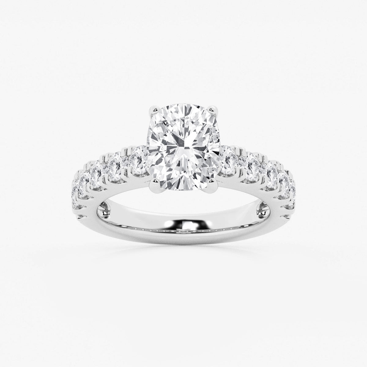 Aurora - Split Prong Side Stones Engagement Ring