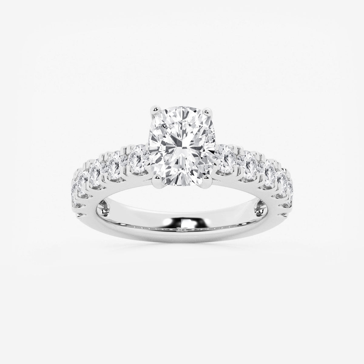 Aurora - Split Prong Side Stones Engagement Ring