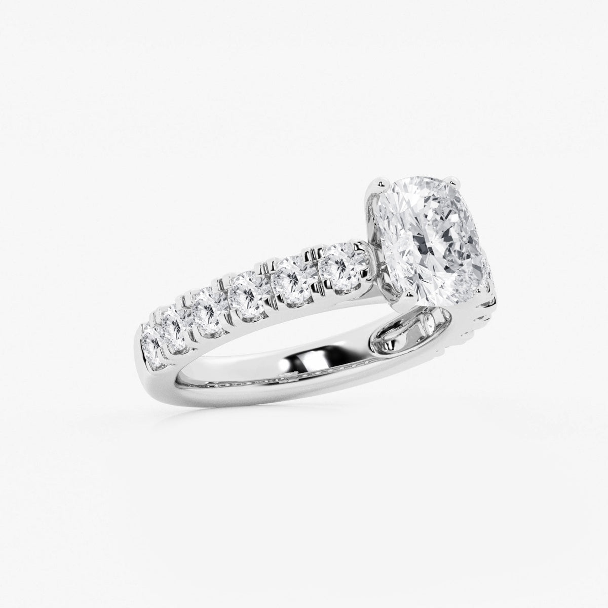 Aurora - Split Prong Side Stones Engagement Ring