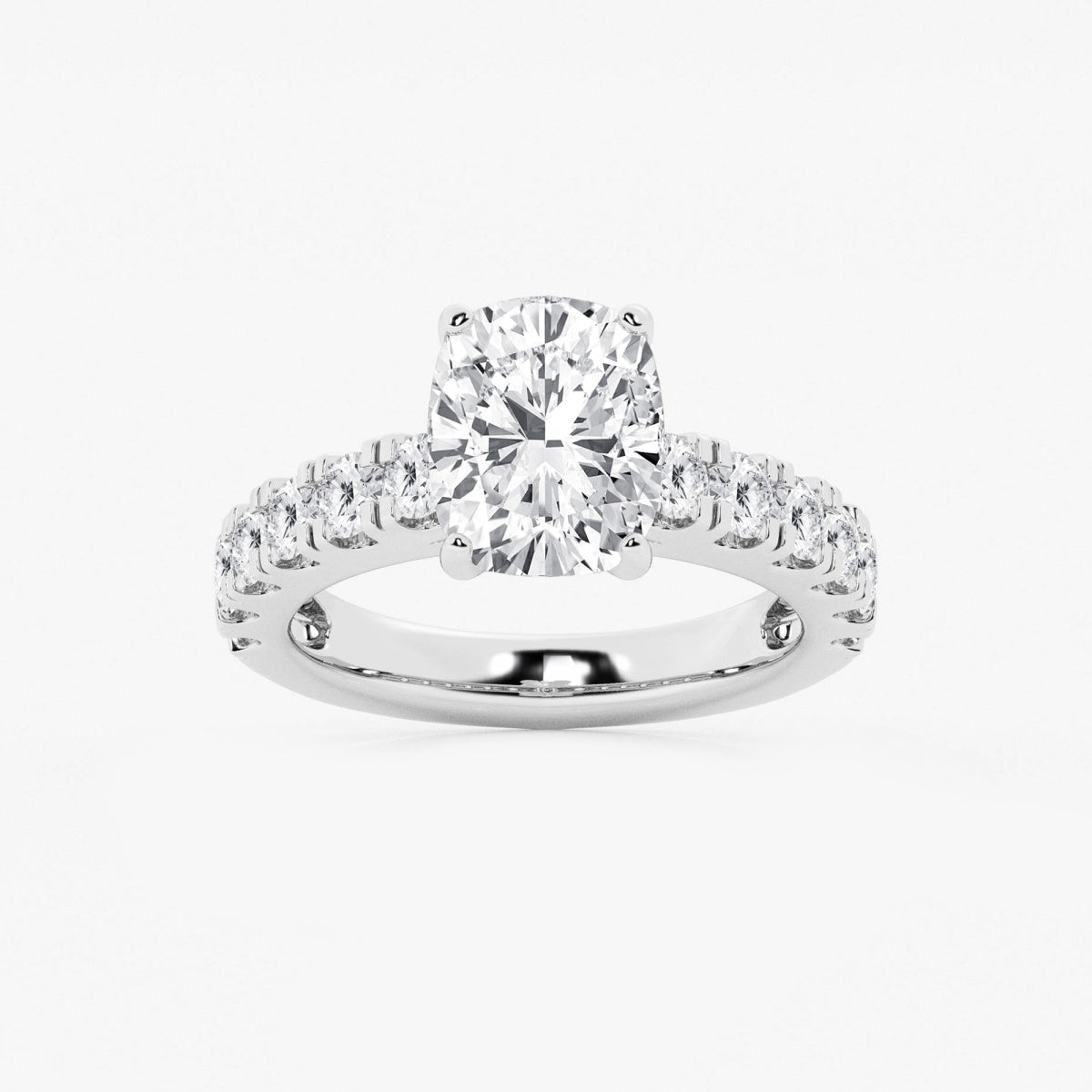 Aurora - Split Prong Side Stones Engagement Ring